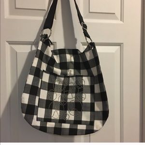 Fun BOHO Peace checkered bag